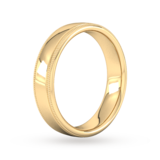 Goldsmiths 5mm Slight Court Extra Heavy Milgrain Edge Wedding Ring In 18 Carat Yellow Gold
