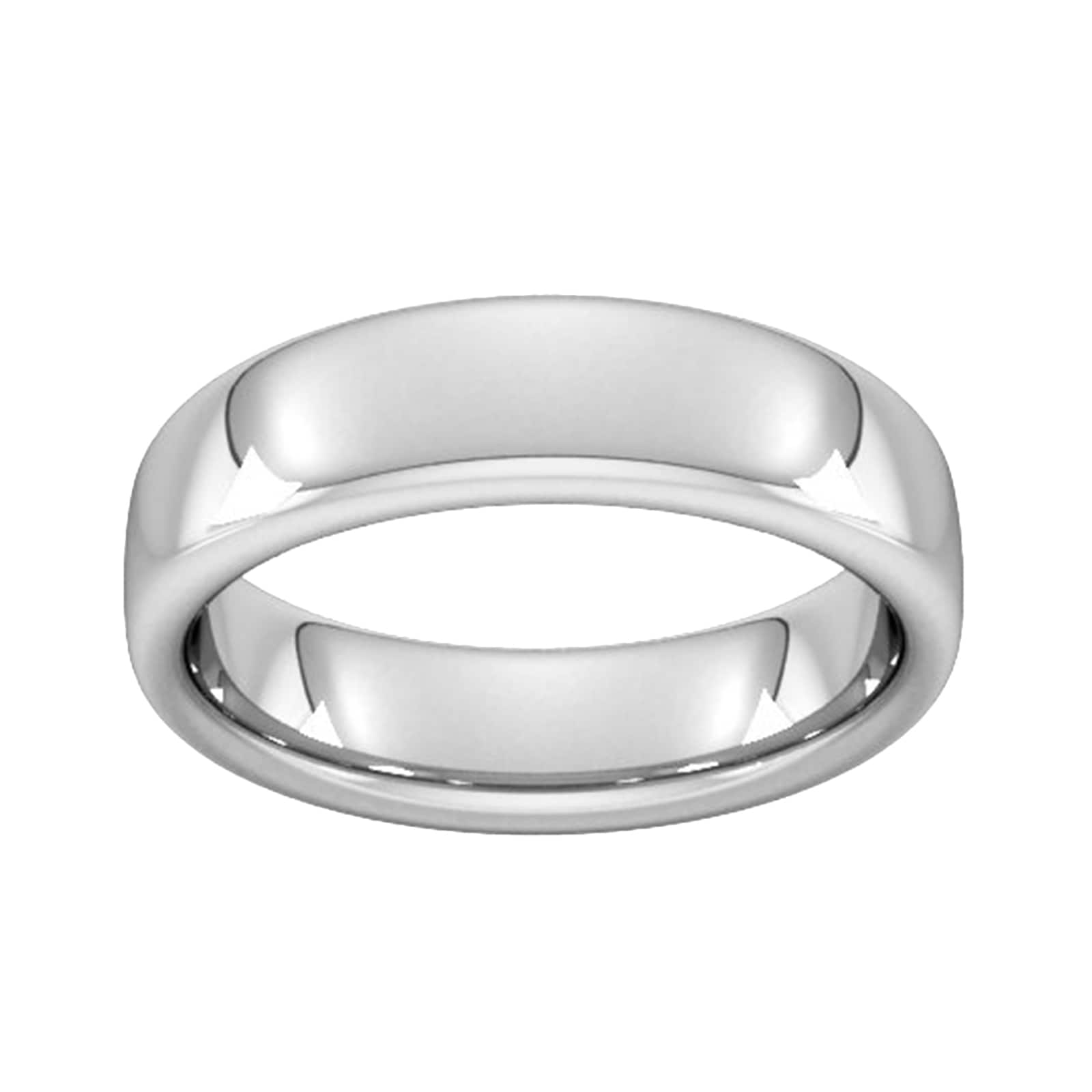 6mm Slight Court Extra Heavy Wedding Ring In 9 Carat White Gold - Ring Size L