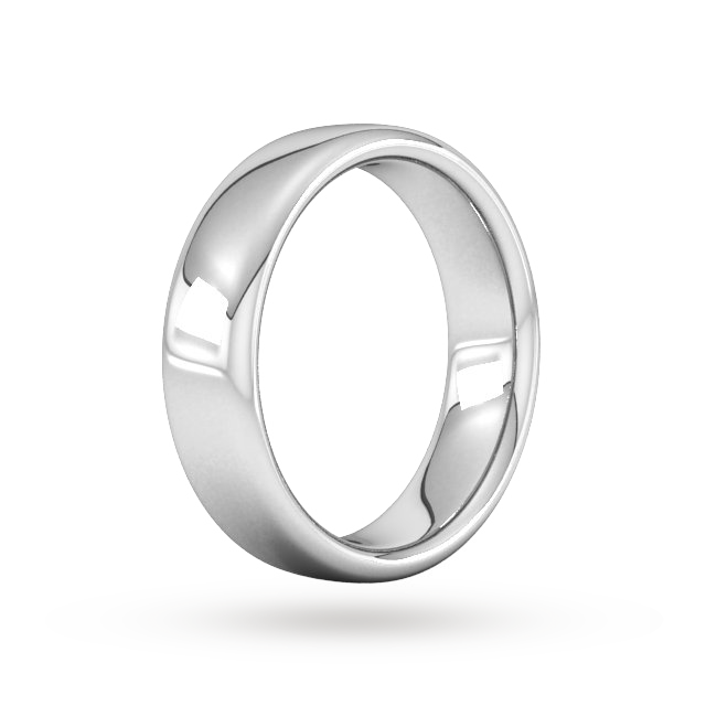 Goldsmiths 6mm Slight Court Extra Heavy Wedding Ring In 9 Carat White Gold