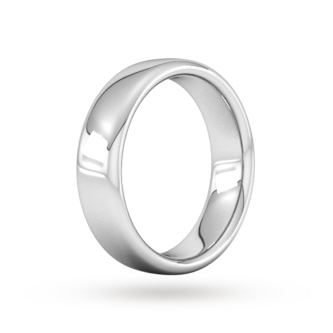 Goldsmiths 6mm Slight Court Extra Heavy Wedding Ring In 9 Carat White Gold