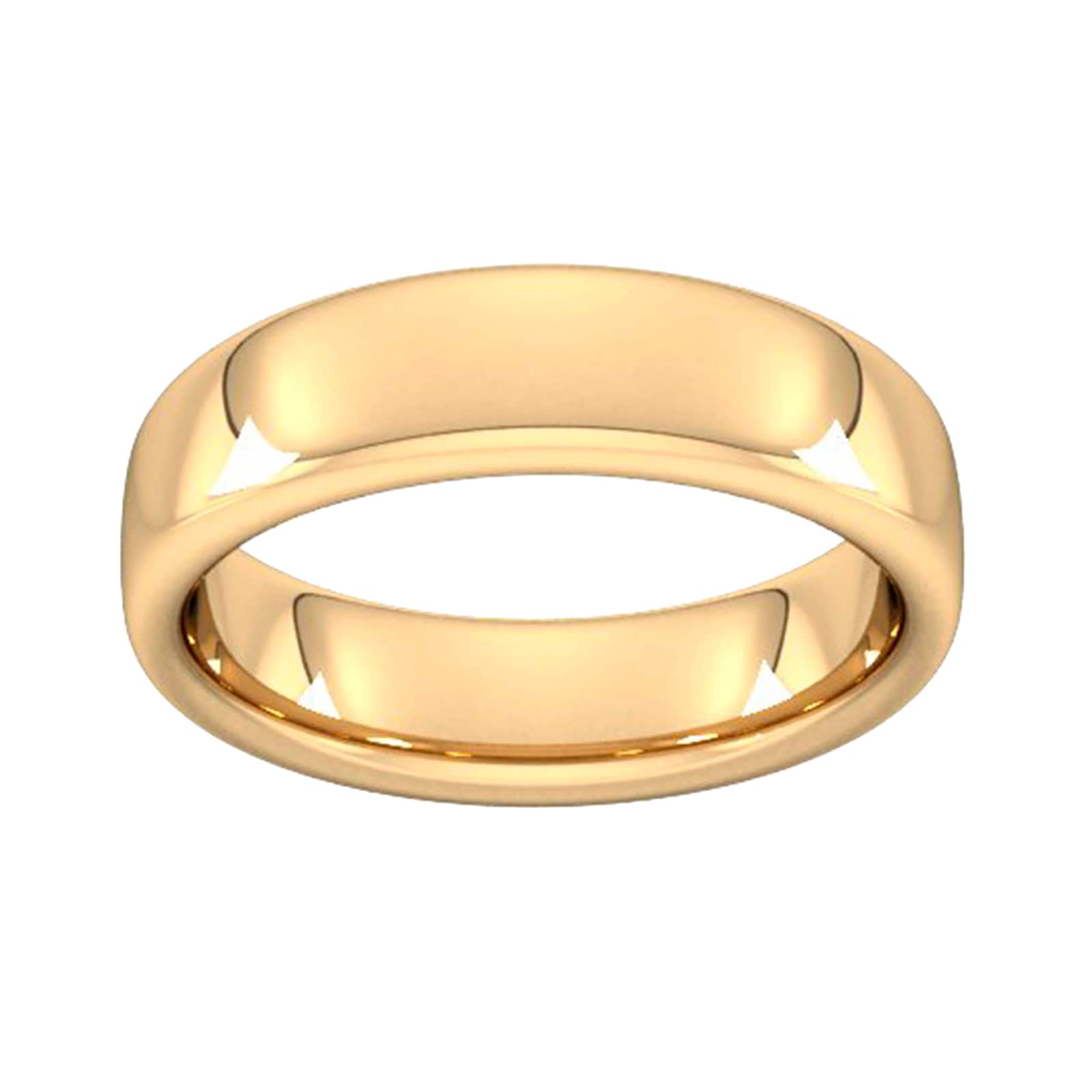 6mm Slight Court Extra Heavy Wedding Ring In 9 Carat Yellow Gold - Ring Size I