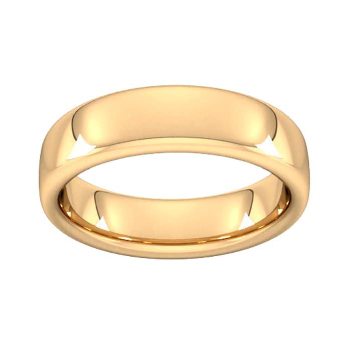 Goldsmiths 6mm Slight Court Extra Heavy Wedding Ring In 9 Carat Yellow Gold - Ring Size Q