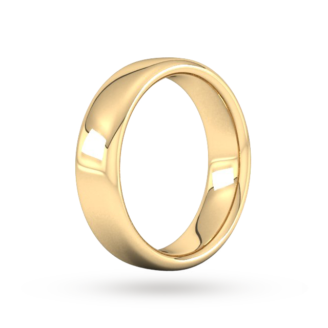 Goldsmiths 6mm Slight Court Extra Heavy Wedding Ring In 9 Carat Yellow Gold - Ring Size Q