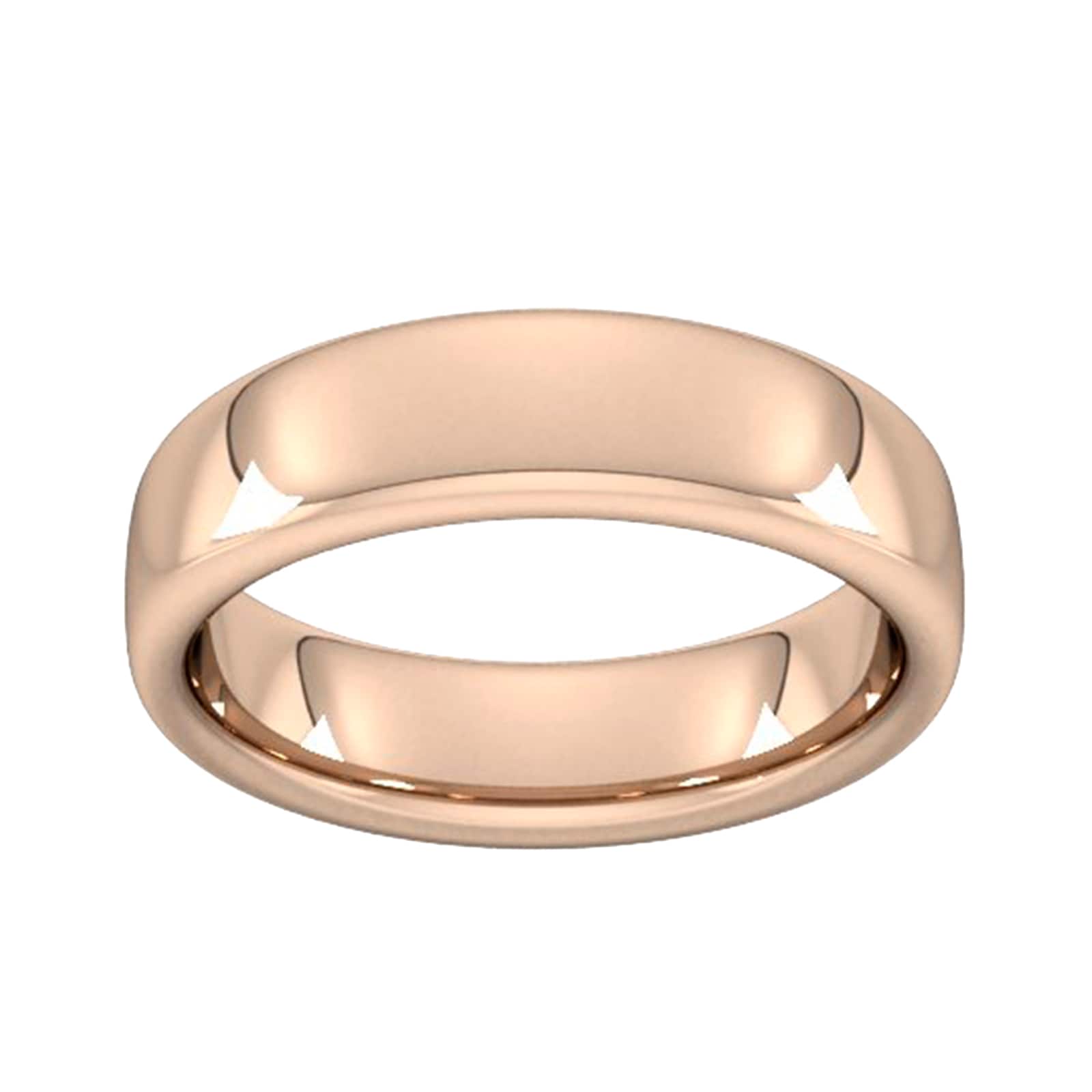 6mm Slight Court Extra Heavy Wedding Ring In 9 Carat Rose Gold - Ring Size R