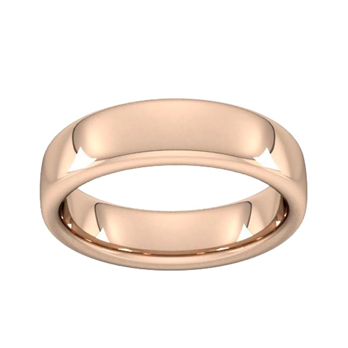 Goldsmiths 6mm Slight Court Extra Heavy Wedding Ring In 9 Carat Rose Gold Gsbh 6mm Goldsmiths 