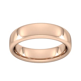 Goldsmiths 6mm Slight Court Extra Heavy Wedding Ring In 9 Carat Rose Gold