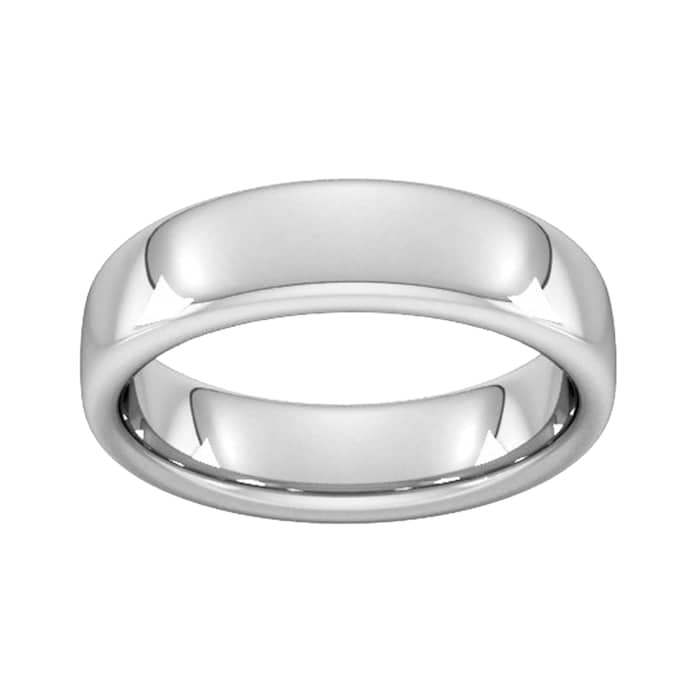 Goldsmiths 6mm Slight Court Extra Heavy Wedding Ring In 18 Carat White Gold - Ring Size O