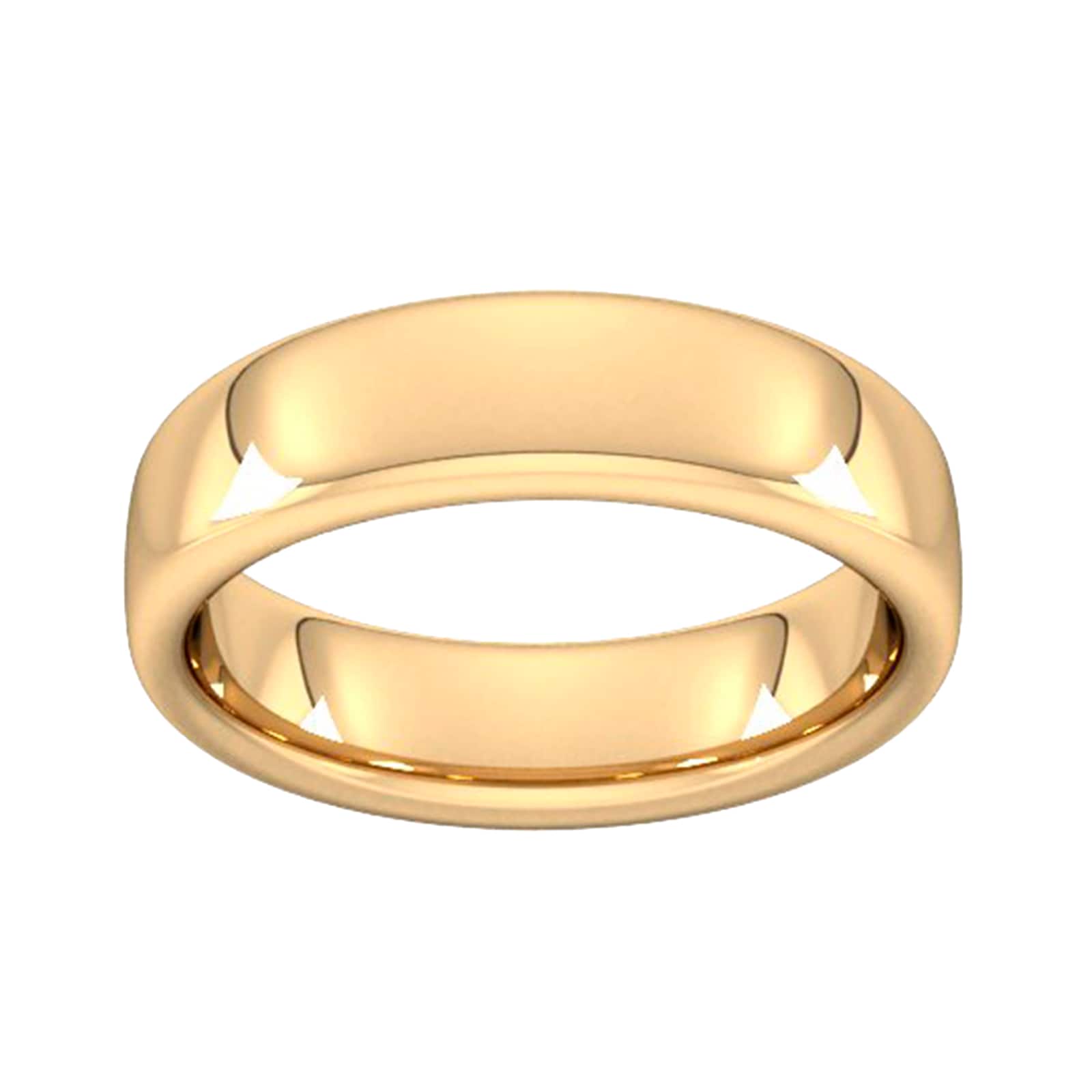 6mm Slight Court Extra Heavy Wedding Ring In 18 Carat Yellow Gold - Ring Size J