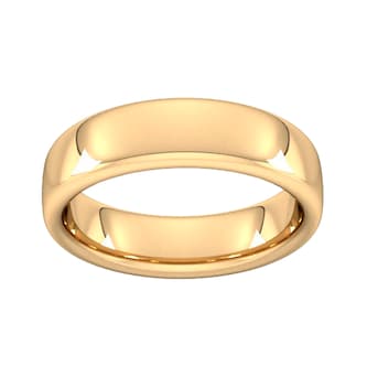 Goldsmiths 6mm Slight Court Extra Heavy Wedding Ring In 18 Carat Yellow Gold Goldsmiths 6mm Slight Court Extra Heavy Wedding Ring In 18 Carat Yellow Gold