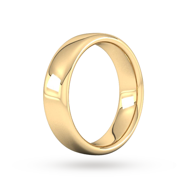 Goldsmiths 6mm Slight Court Extra Heavy Wedding Ring In 18 Carat Yellow Gold