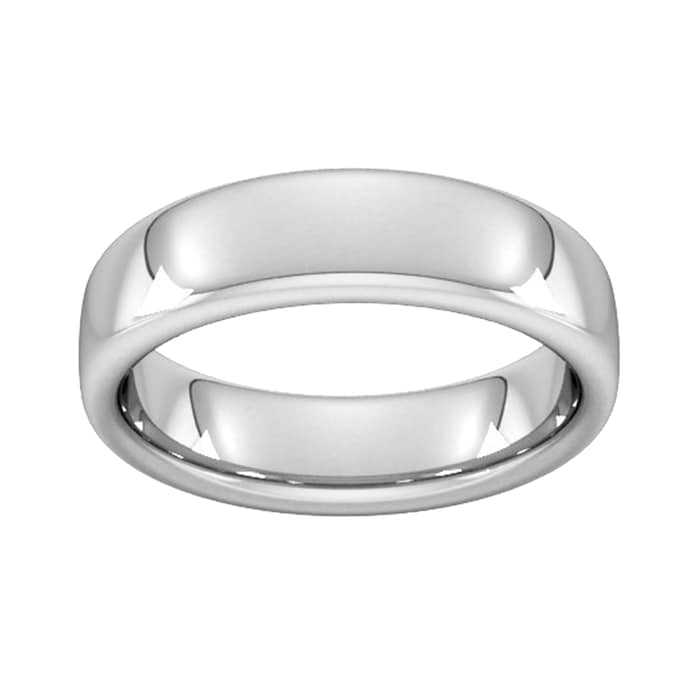 Goldsmiths 6mm Slight Court Extra Heavy Wedding Ring In 950 Palladium - Ring Size P