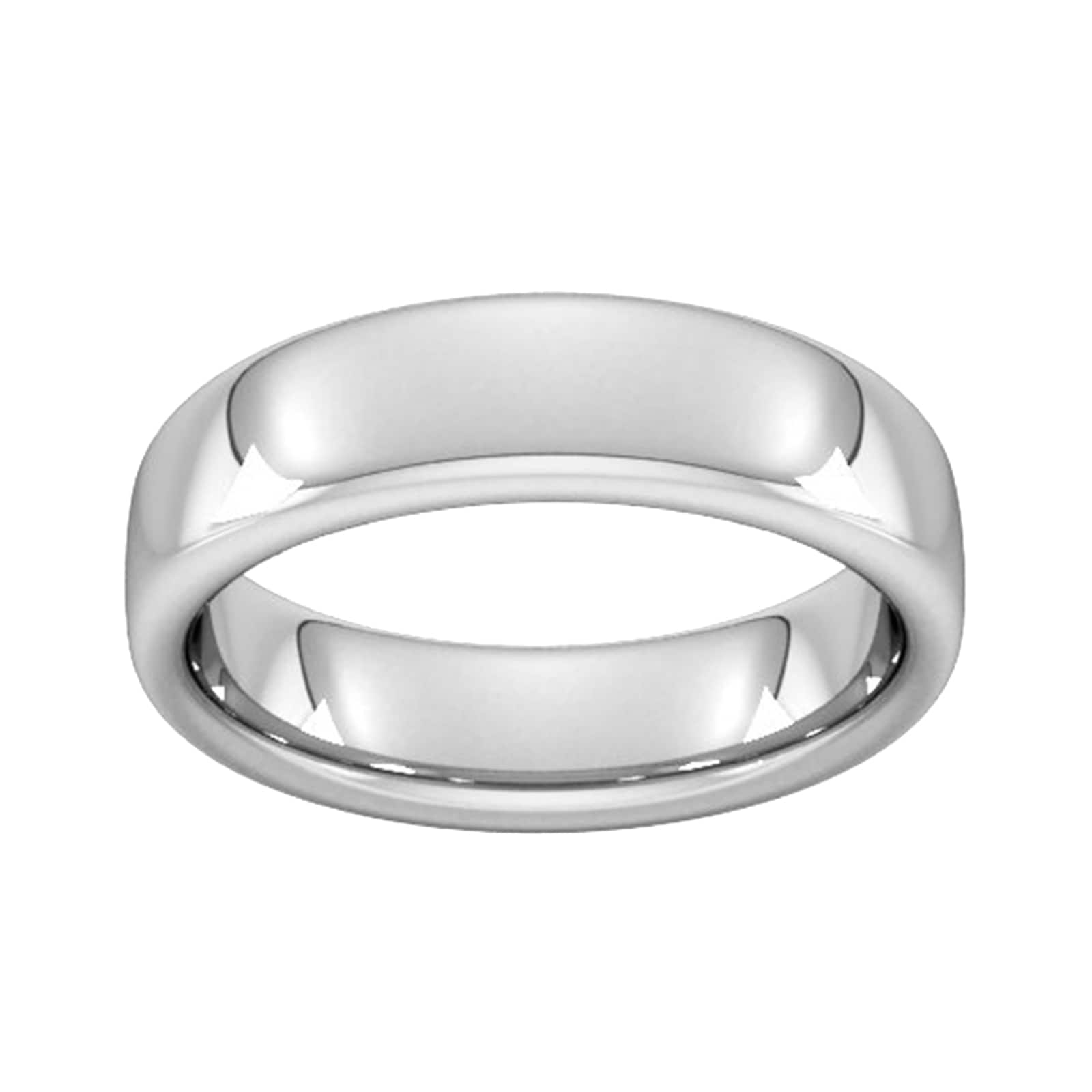 Goldsmiths 6mm Slight Court Extra Heavy Wedding Ring In Sterling Silver