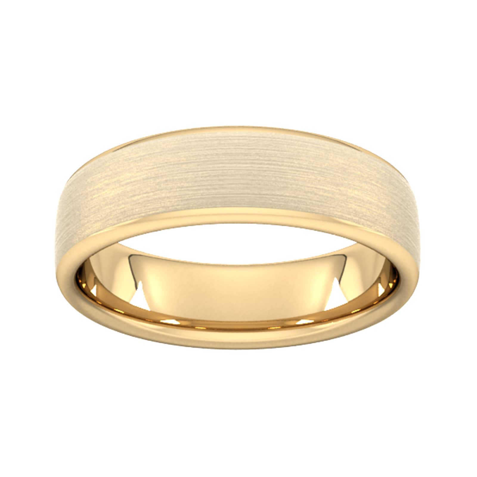 6mm Slight Court Extra Heavy Matt Finished Wedding Ring In 9 Carat Yellow Gold - Ring Size S