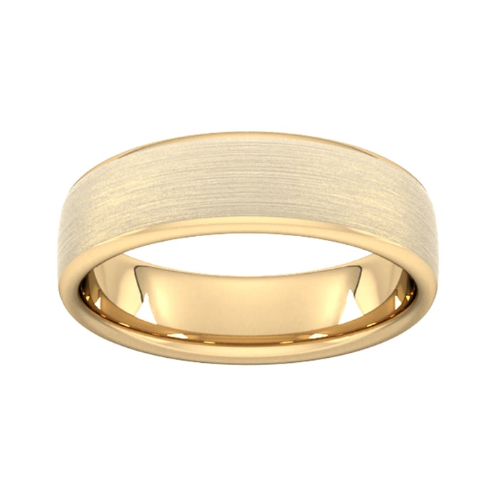 Goldsmiths 6mm Slight Court Extra Heavy Matt Finished Wedding Ring In 9 Carat Yellow Gold