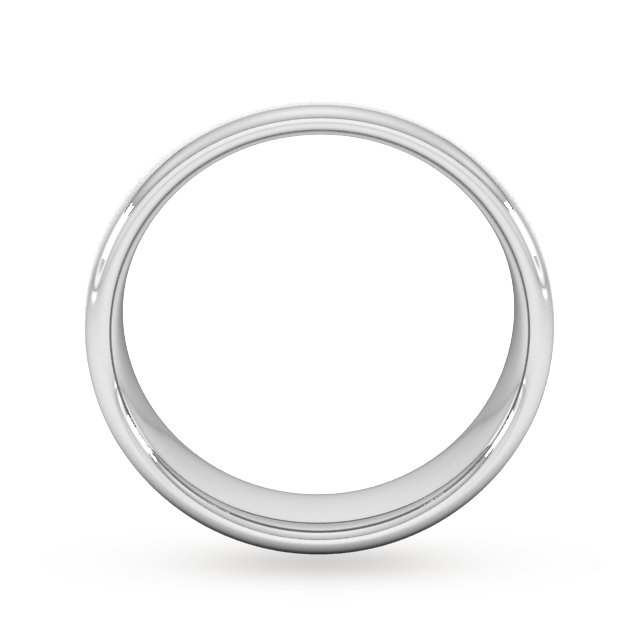 Goldsmiths 6mm Slight Court Extra Heavy Matt Finished Wedding Ring In 18 Carat White Gold - Ring Size R