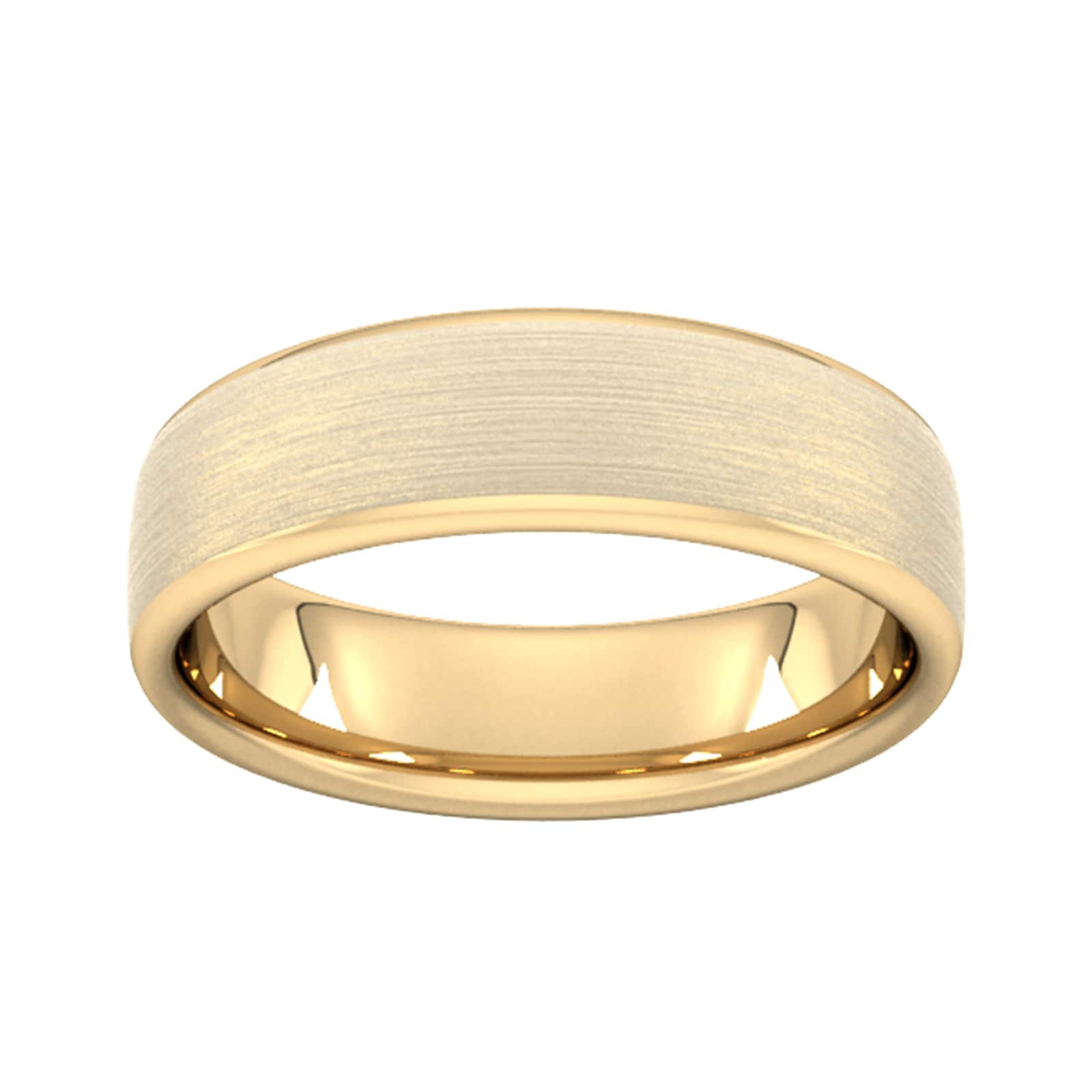 6mm Slight Court Extra Heavy Matt Finished Wedding Ring In 18 Carat Yellow Gold - Ring Size Z