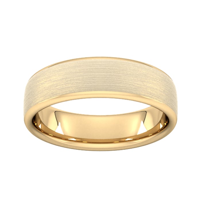 Goldsmiths 6mm Slight Court Extra Heavy Matt Finished Wedding Ring In 18 Carat Yellow Gold - Ring Size Z