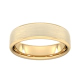 Goldsmiths 6mm Slight Court Extra Heavy Matt Finished Wedding Ring In 18 Carat Yellow Gold - Ring Size Z