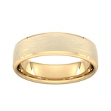 Goldsmiths 6mm Slight Court Extra Heavy Polished Chamfered Edges With Matt Centre Wedding Ring In 18 Carat Yellow Gold