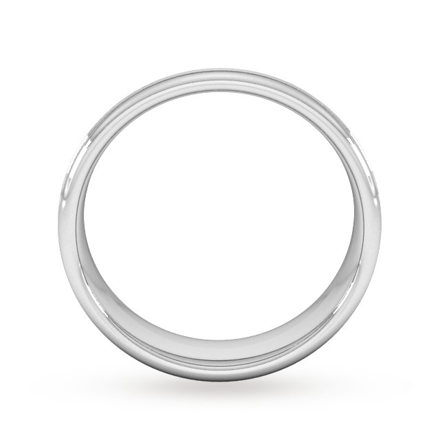 Goldsmiths 6mm Slight Court Extra Heavy Matt Centre With Grooves Wedding Ring In 9 Carat White Gold - Ring Size L Goldsmiths 6mm Slight Court Extra Heavy Matt Centre With Grooves Wedding Ring In 9 Carat White Gold - Ring Size L