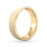 Goldsmiths 6mm Slight Court Extra Heavy Diagonal Matt Finish Wedding Ring In 9 Carat Yellow Gold