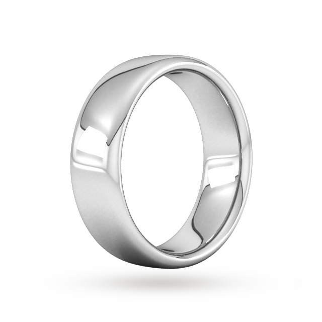 Goldsmiths 7mm Slight Court Extra Heavy Wedding Ring In 9 Carat White Gold