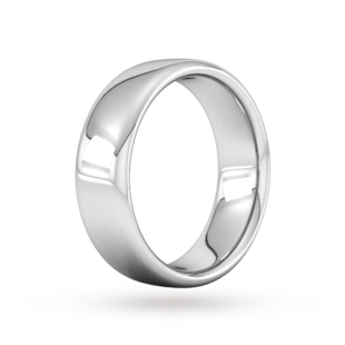 Goldsmiths 7mm Slight Court Extra Heavy Wedding Ring In 9 Carat White Gold