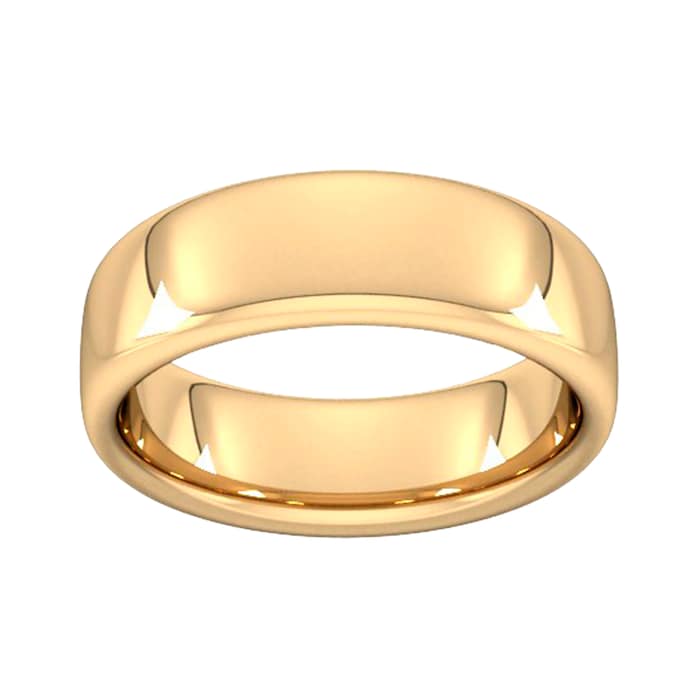 Goldsmiths 7mm Slight Court Extra Heavy Wedding Ring In 9 Carat Yellow Gold - Ring Size P