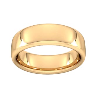 Goldsmiths 7mm Slight Court Extra Heavy Wedding Ring In 9 Carat Yellow Gold