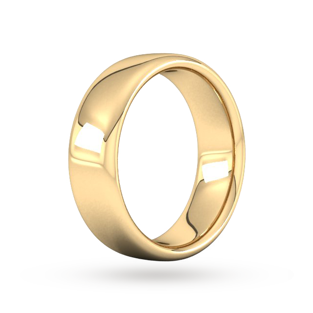 Goldsmiths 7mm Slight Court Extra Heavy Wedding Ring In 9 Carat Yellow Gold - Ring Size P