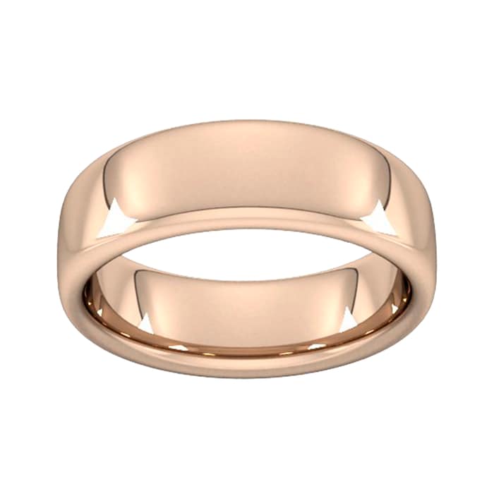 Goldsmiths 7mm Slight Court Extra Heavy Wedding Ring In 9 Carat Rose Gold