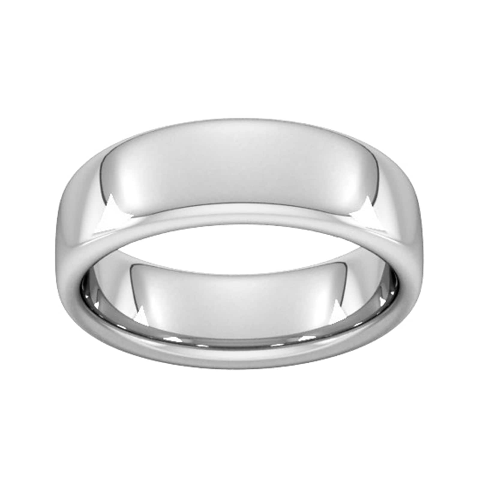 7mm Slight Court Extra Heavy Wedding Ring In 18 Carat White Gold - Ring Size R