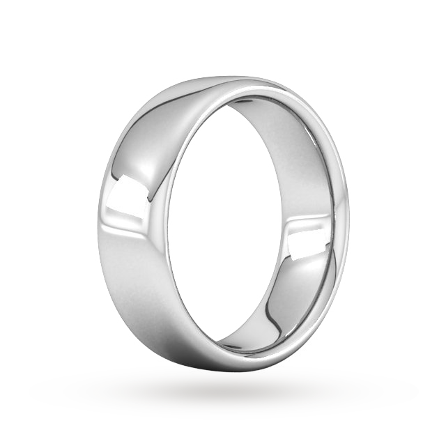 Goldsmiths 7mm Slight Court Extra Heavy Wedding Ring In 18 Carat White Gold