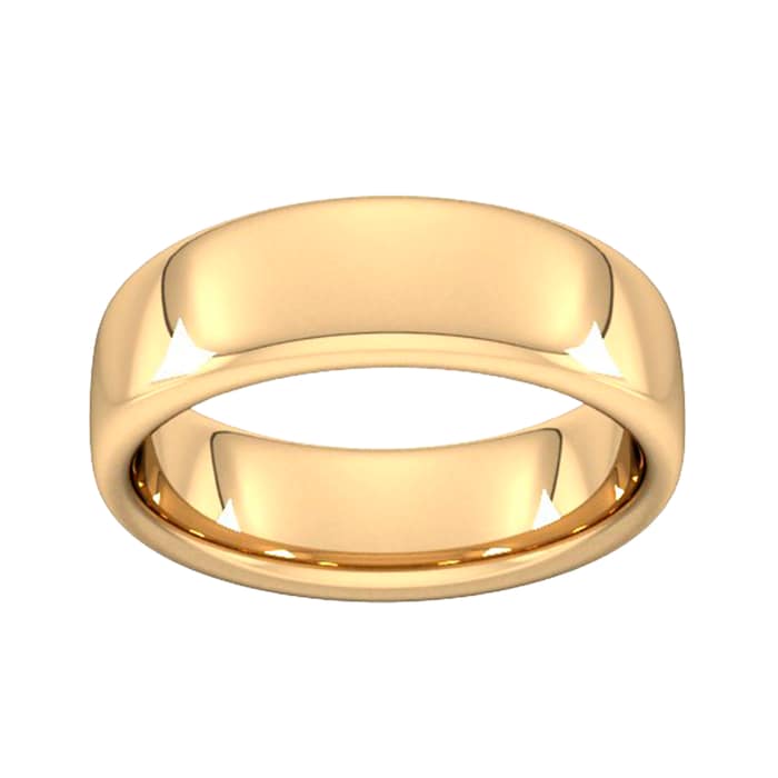 Goldsmiths 7mm Slight Court Extra Heavy Wedding Ring In 18 Carat Yellow Gold - Ring Size Q