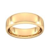 Goldsmiths 7mm Slight Court Extra Heavy Wedding Ring In 18 Carat Yellow Gold