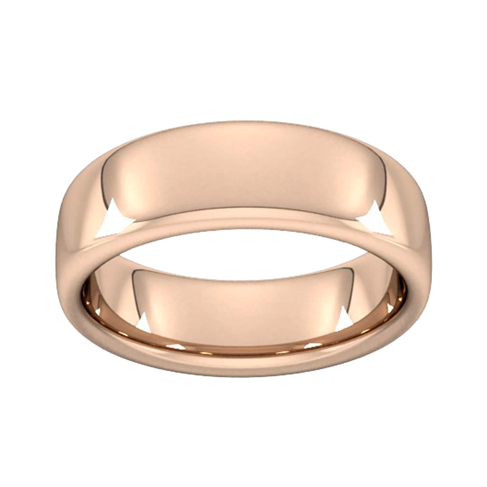 7mm Slight Court Extra Heavy Wedding Ring In 18 Carat Rose Gold - Ring Size Y