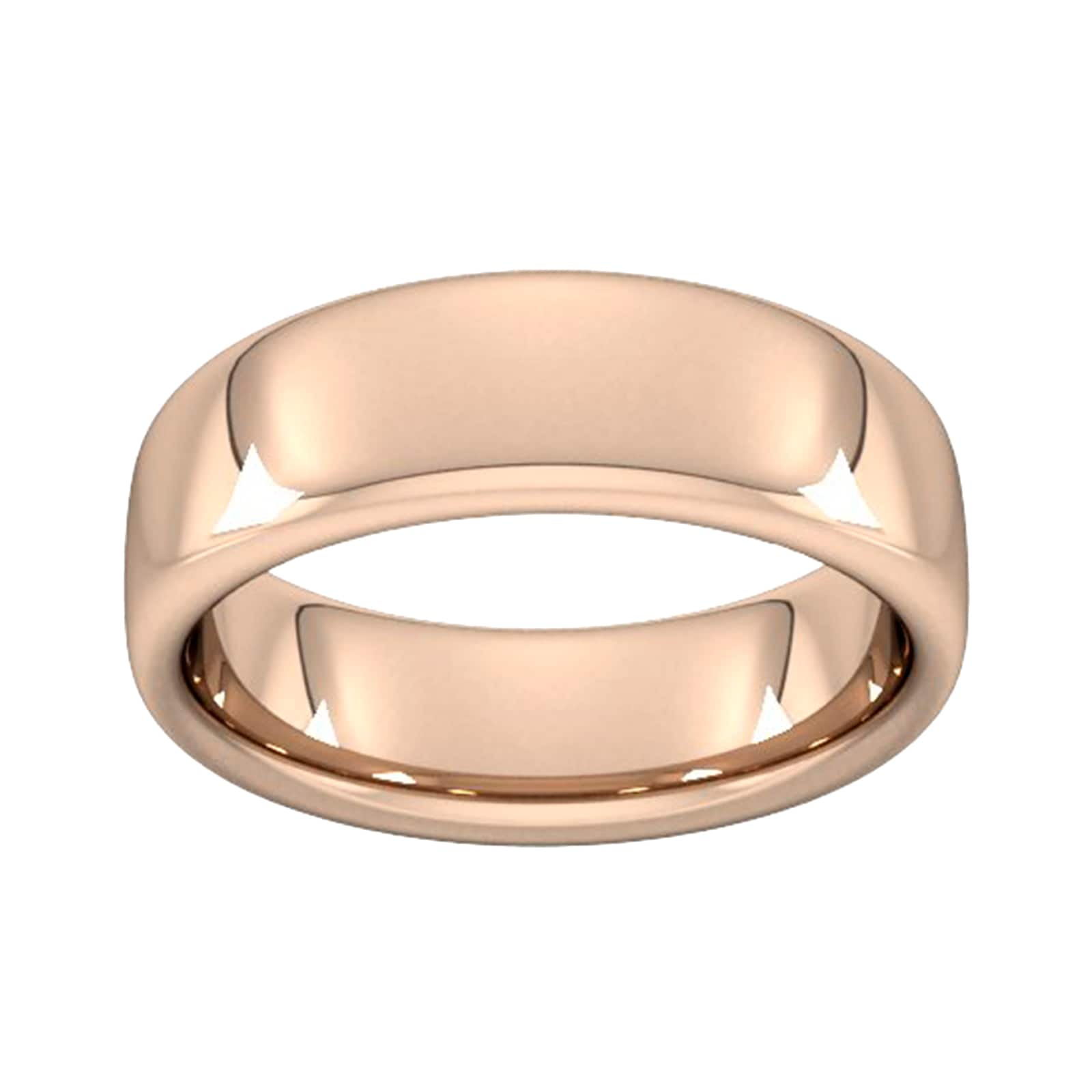 7mm Slight Court Extra Heavy Wedding Ring In 18 Carat Rose Gold -