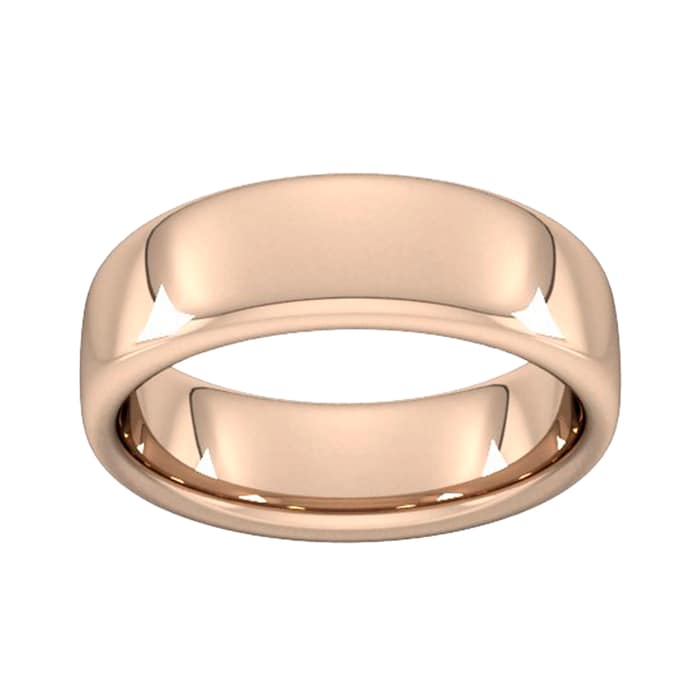 Goldsmiths 7mm Slight Court Extra Heavy Wedding Ring In 18 Carat Rose Gold