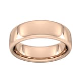 Goldsmiths 7mm Slight Court Extra Heavy Wedding Ring In 18 Carat Rose Gold