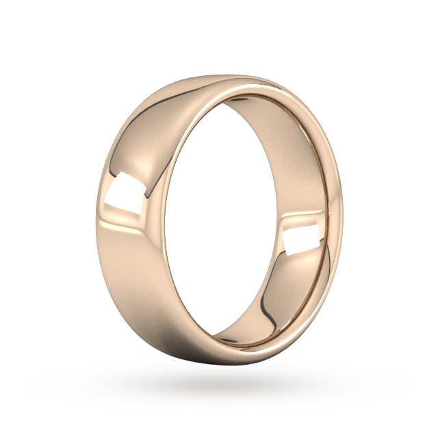 Goldsmiths 7mm Slight Court Extra Heavy Wedding Ring In 18 Carat Rose Gold