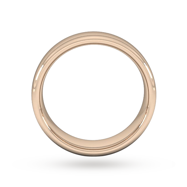 Goldsmiths 7mm Slight Court Extra Heavy Wedding Ring In 18 Carat Rose Gold