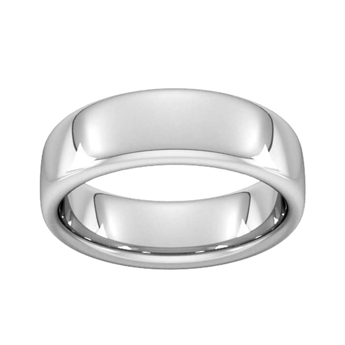 Goldsmiths 7mm Slight Court Extra Heavy Wedding Ring In 950 Palladium - Ring Size P