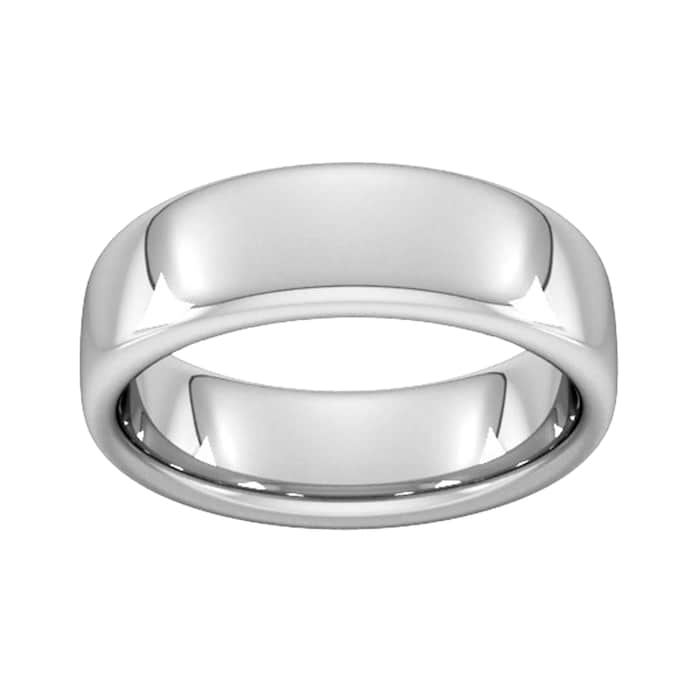 Goldsmiths 7mm Slight Court Extra Heavy Wedding Ring In Platinum