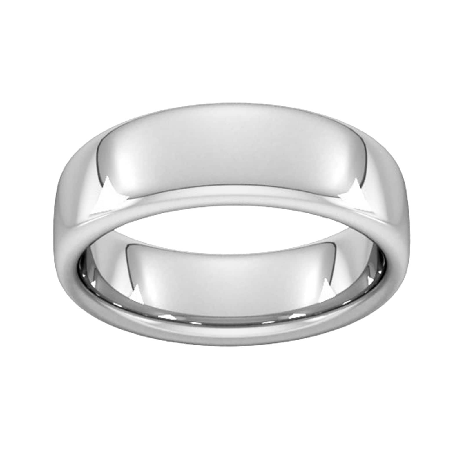 Goldsmiths 7mm Slight Court Extra Heavy Wedding Ring In Sterling Silver Goldsmiths 7mm Slight Court Extra Heavy Wedding Ring In Sterling Silver