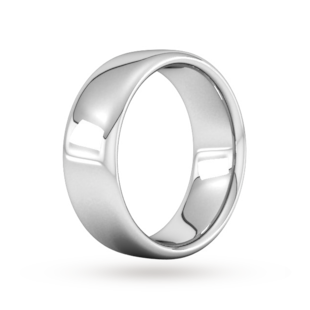 Best Luxury 
8mm Slight Court Extra Heavy Wedding Ring In 9 Carat White Gold