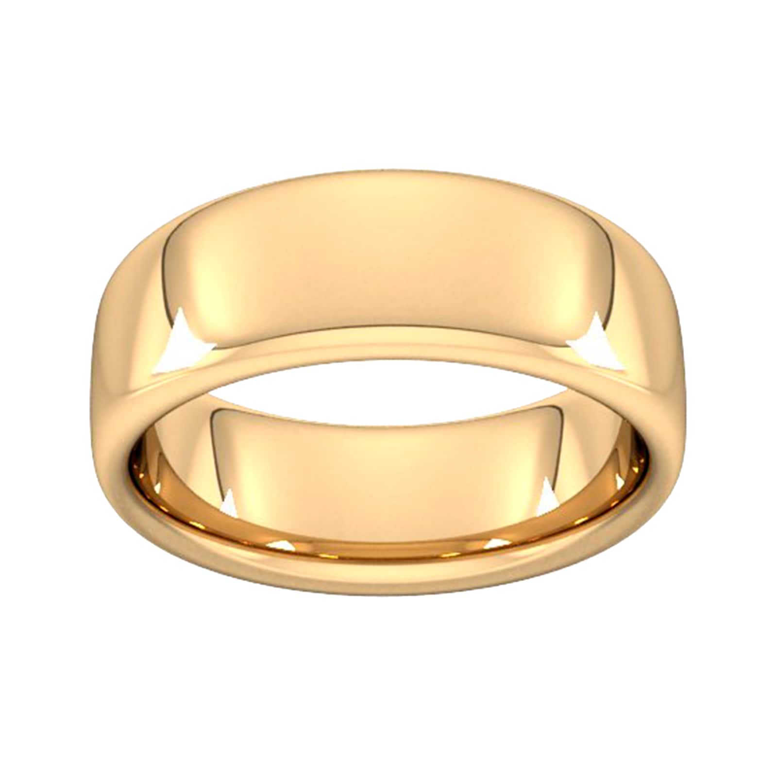 8mm Slight Court Extra Heavy Wedding Ring In 9 Carat Yellow Gold - Ring Size R