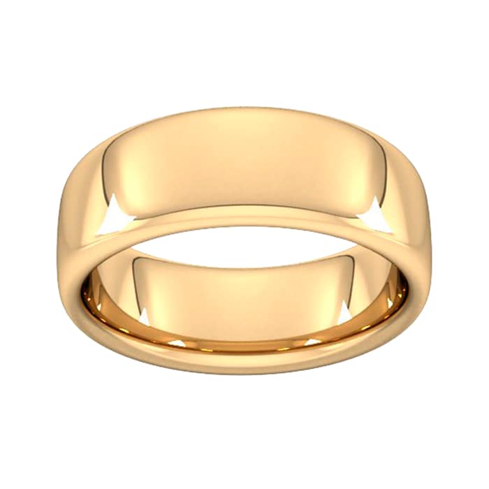 Goldsmiths 8mm Slight Court Extra Heavy Wedding Ring In 9 Carat Yellow Gold - Ring Size P