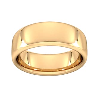 Goldsmiths 8mm Slight Court Extra Heavy Wedding Ring In 9 Carat Yellow Gold