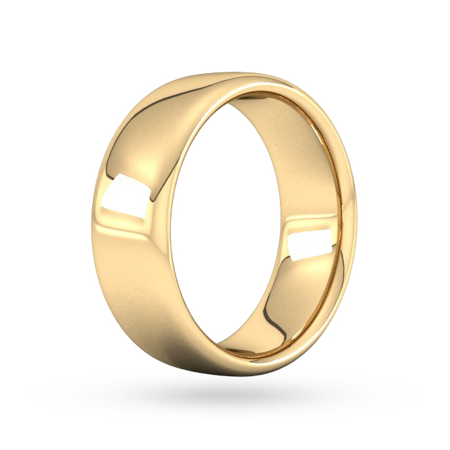Goldsmiths 8mm Slight Court Extra Heavy Wedding Ring In 9 Carat Yellow Gold - Ring Size P