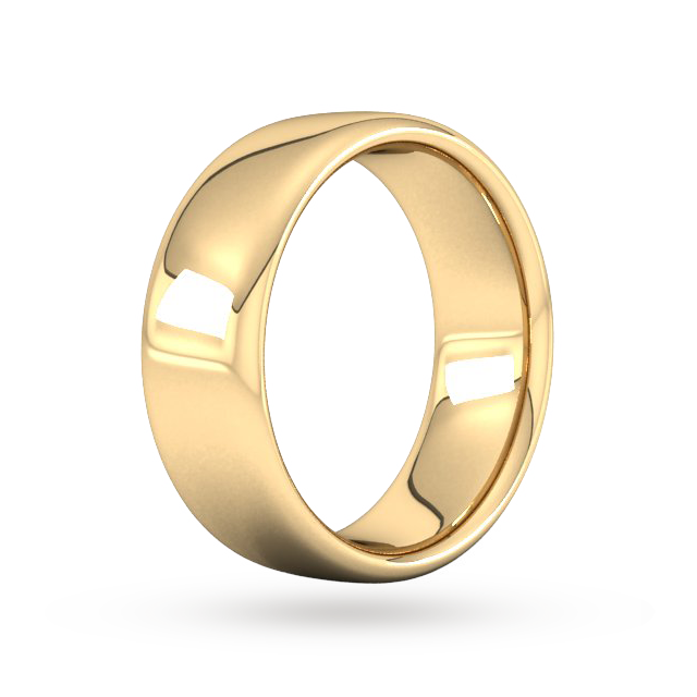 Goldsmiths 8mm Slight Court Extra Heavy Wedding Ring In 9 Carat Yellow Gold - Ring Size T